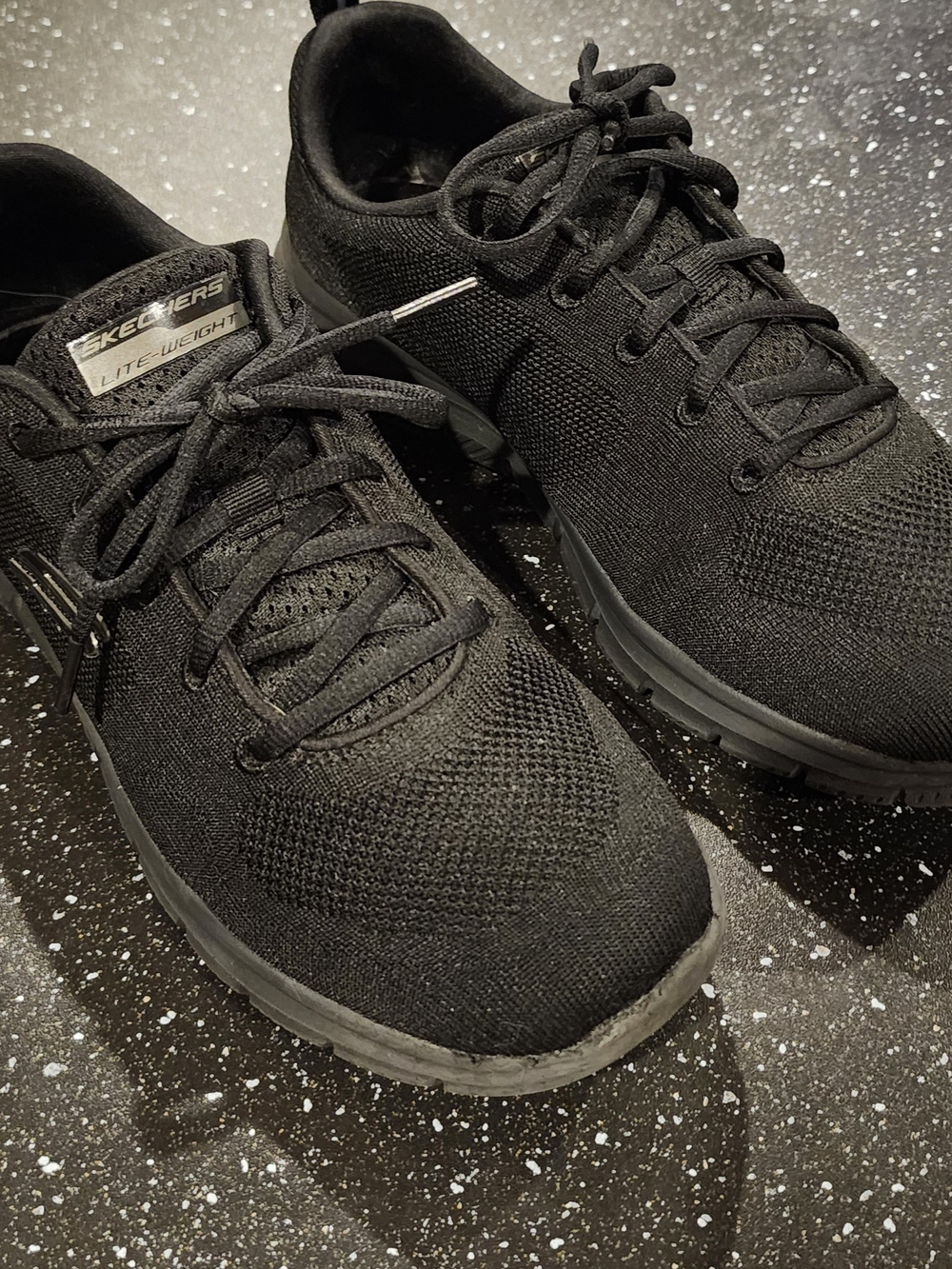 Skechers Men’s Lightweight Black Knit Walking Shoes